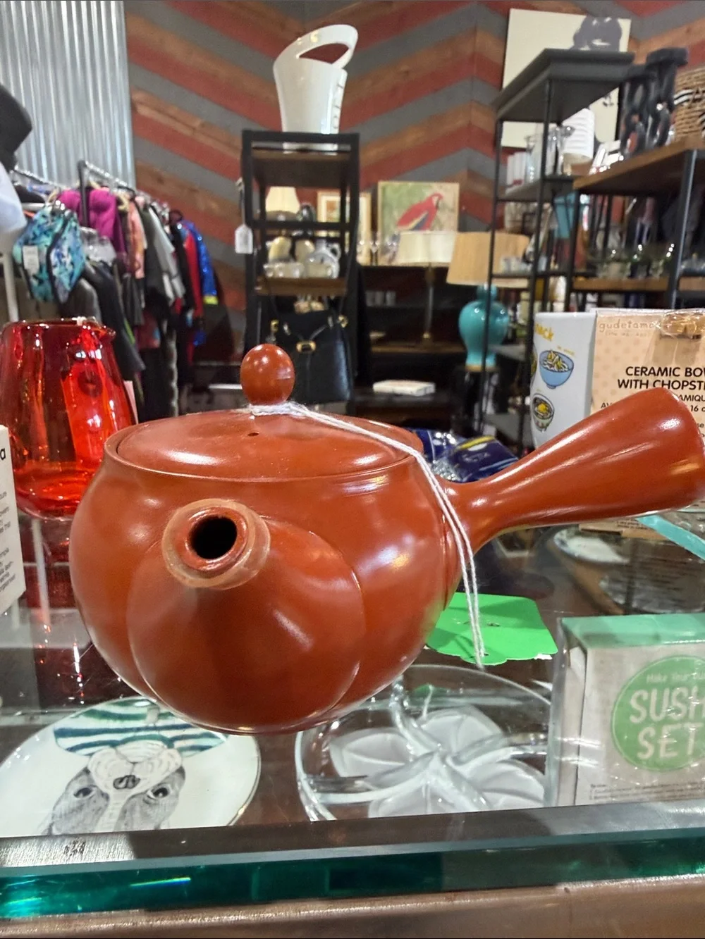 Iittala Terracotta Orange Ceramic Soup Pot with Handle